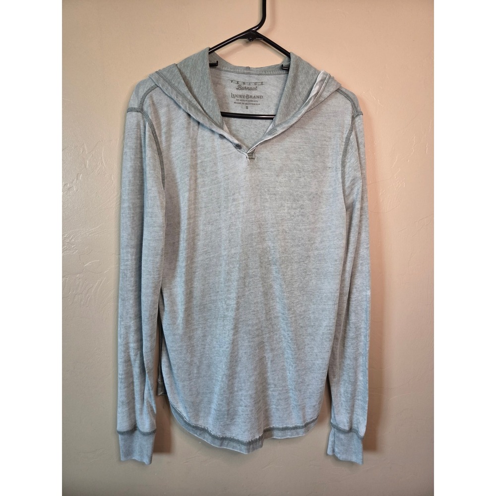 Lucky Brand Venice Hoodie Grey Long Sleeve Top Small